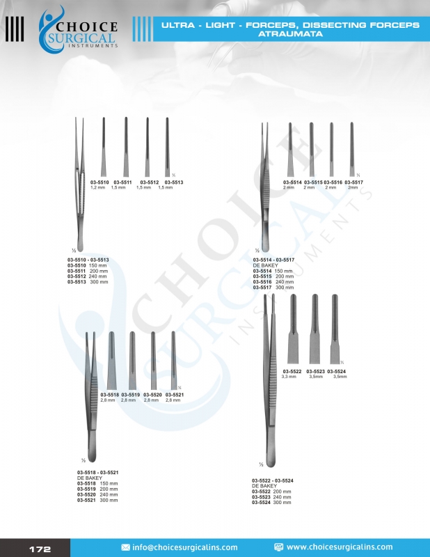 Forceps, Intestinals Clamps, Specula, Biopsy Forceps, Anuscopes Gall Duct